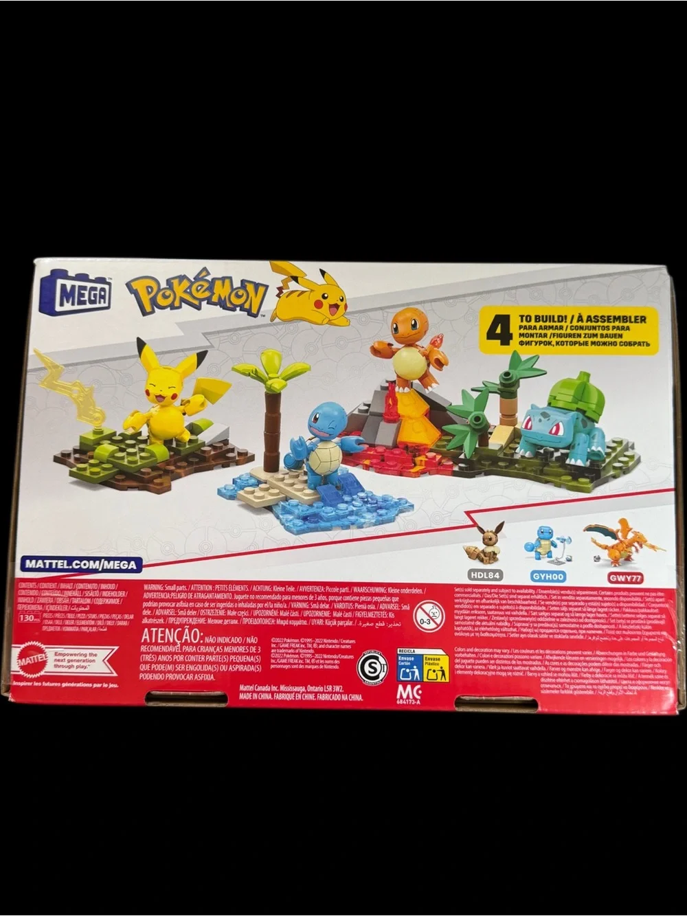 Mega Brand Pokemon 4 Characters 130 Pc. Brick Building Block Set HFG05